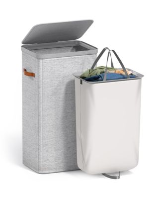 1-Compartment Laundry Basket with Removable Laundry Bag - Durable Organizer for Bathroom, Bedroom, or Laundry Room - Space Saving Design