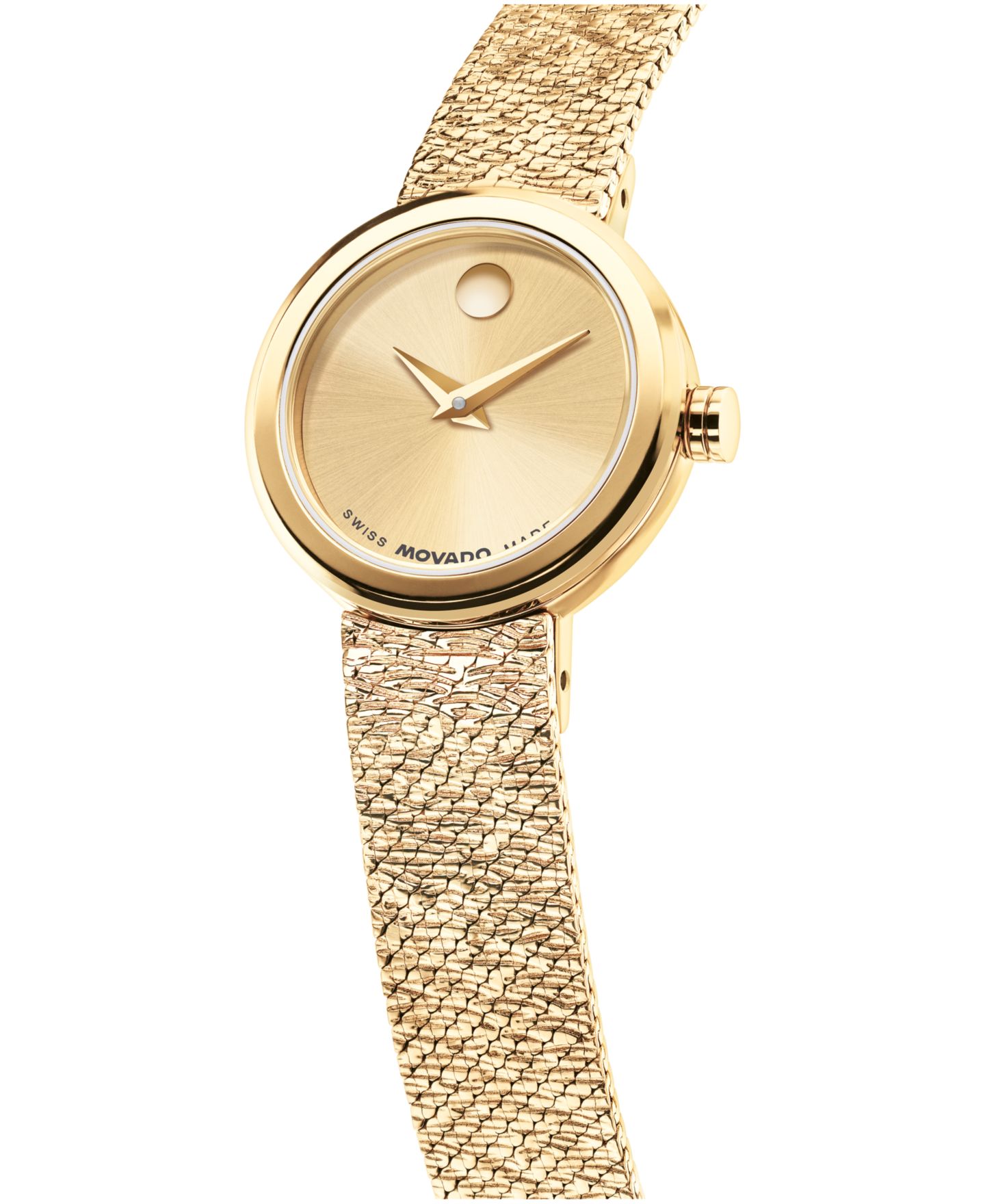 Женские часы Movado Museum Velura Mini Swiss Quartz Light Yellow Pvd Steel Watch, 21mm — фото 2