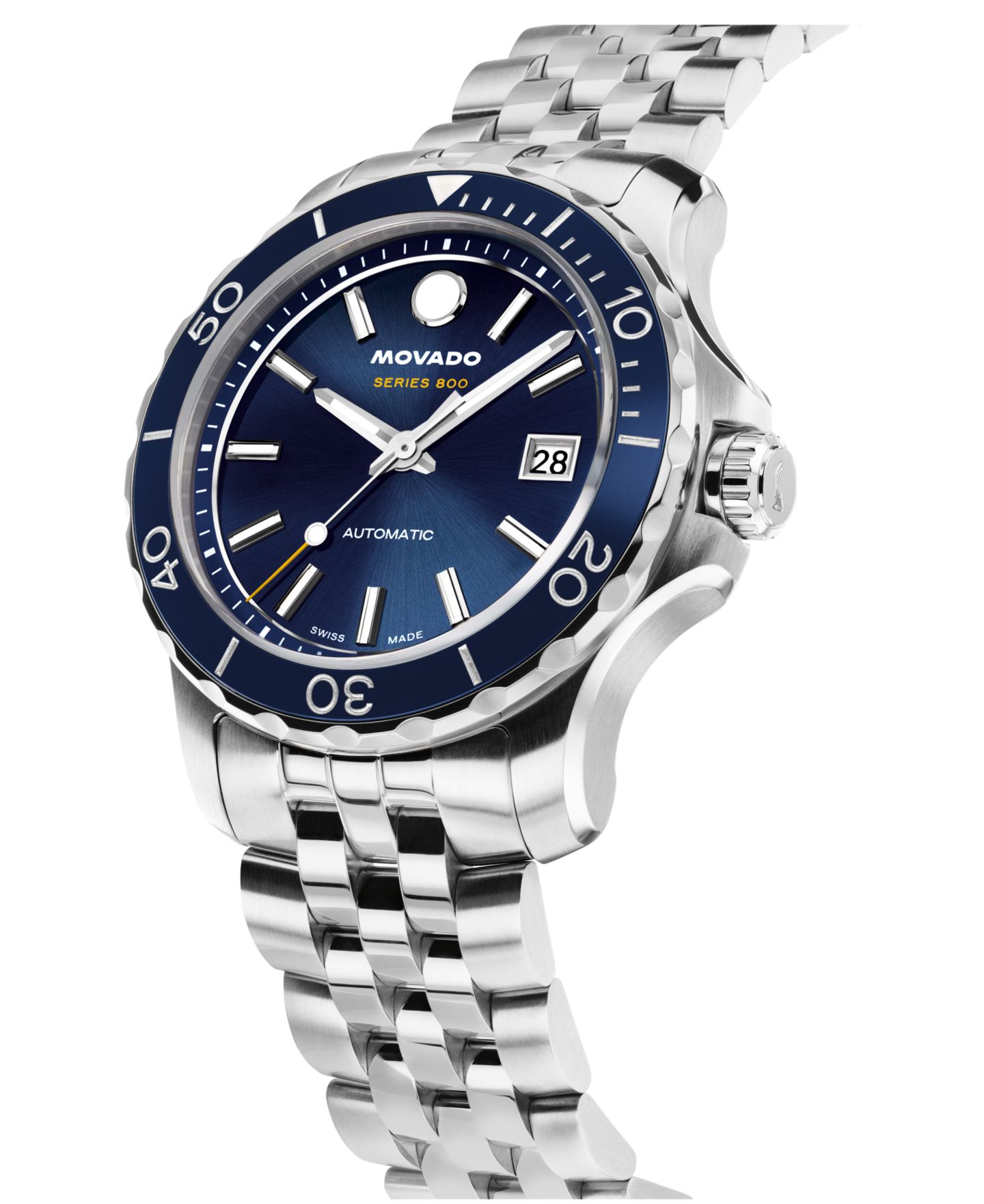 Мужские часы Movado Series 800 Swiss Automatic из нержавеющей стали, 40 мм — фото 2