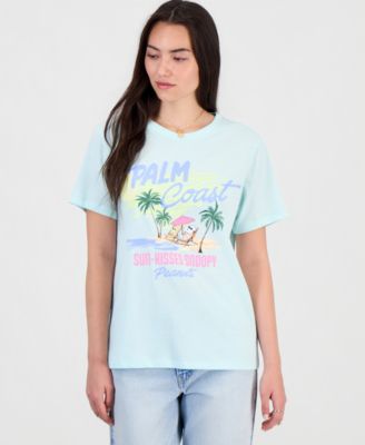 Juniors' Snoopy Palm Coast Graphic T-Shirt 
