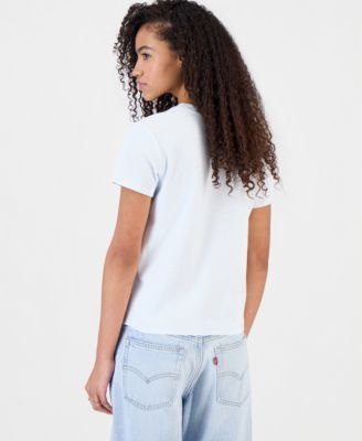 Juniors' Dolphin Embroidered Crewneck T-Shirt 