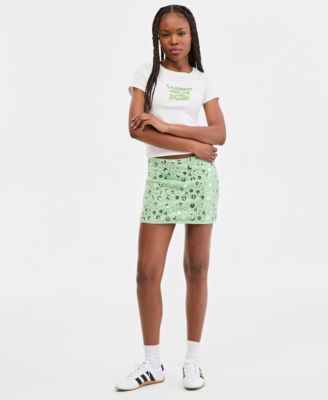 Madden Girl Juniors Sequin Embellished Mini Skirt - Shadow Lime 32$