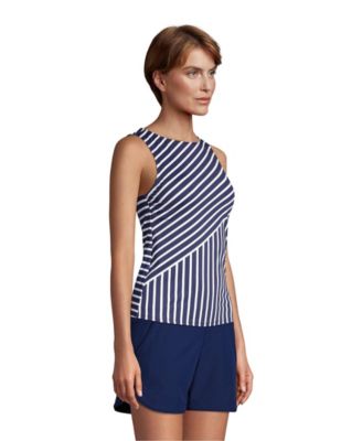 Women's Mastectomy High Neck UPF 50 Sun Protection Modest Tankini Swimsuit Top