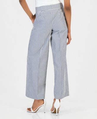 Tahari ASL Women's Seersucker Stripe Wide-Leg Pants - Macy's