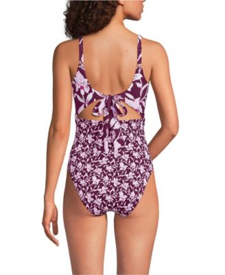 Women's Long Wrap Monokini High Leg One Piece Swimsuit