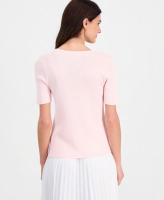 Petite Short-Sleeve Sweater T-Shirt