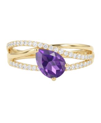 Amethyst (1-1/10 ct. t.w.) & Lab-Grown White Sapphire (1/3 ct. t.w.) Ring in 14k Gold Over Sterling Silver (Also Available in Multi-Stones)