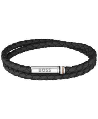Men Ares Summer Stainless Steel Black Nylon Cord Bracelet