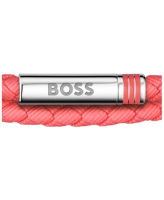 Men Ares Summer Stainless Steel Coral Nylon Cord Bracelet