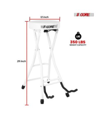 Guitar Stool 3.15" Padded Chair Foldable Heavy Duty Music Seat Built in Foot Rest Guitar Stand