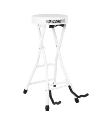 Guitar Stool 3.15" Padded Chair Foldable Heavy Duty Music Seat Built in Foot Rest Guitar Stand
