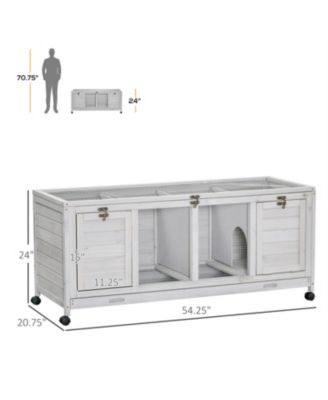 Mobile Outdoor Cat House - Wooden Hutch on Wheels, Secure & Weather-Resistant