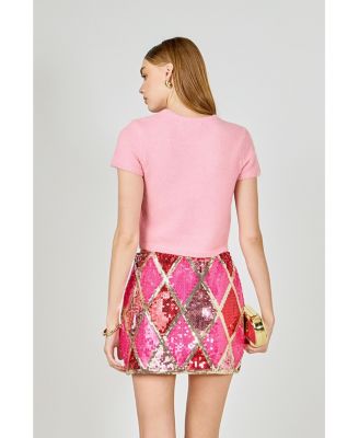 Women's Fuzzy Short Sleeve Top