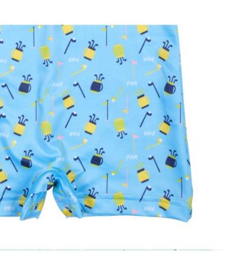 Baby Boy Golf Print Performance Knit Shortall