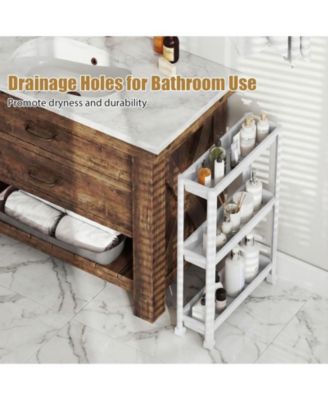 3-Tier Slim Rolling Storage Cart 2-Pack with Wheels, Mobile Bathroom Organizer