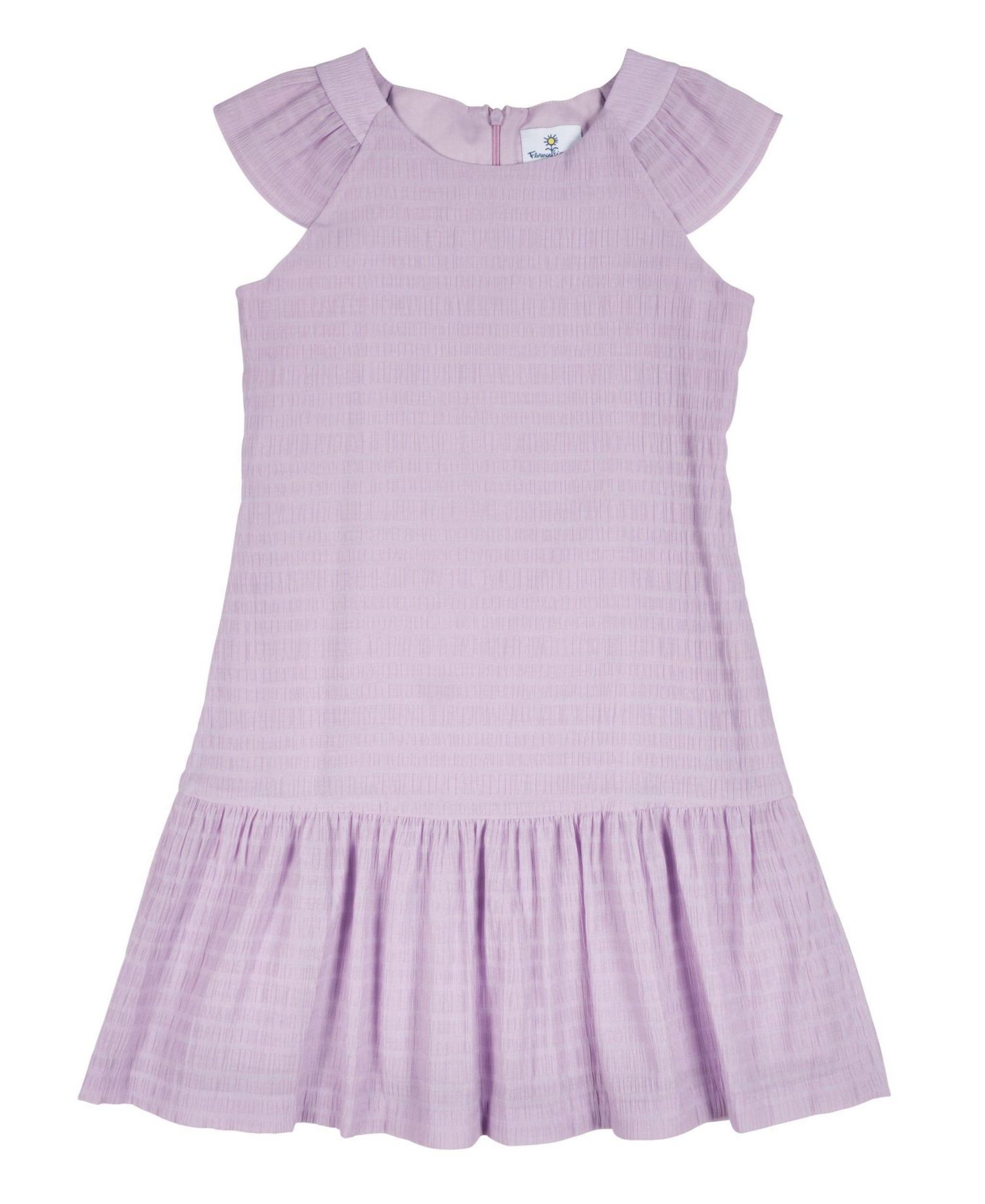 Big Girls Crinkle Lawn Dress With Shirred Hem Ruffle