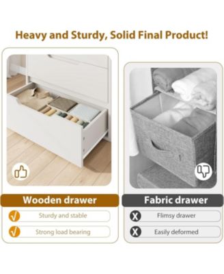 5 Dresser for Bedroom, 50.5" Tall Dresser, Freestanding Horizontal Drawer with Storage, Wooden Closet Chest Storage for Living Room, Hallway