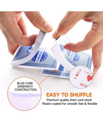 Canasta Cards Game Set - 2 Decks Canasta Cards with Point Values, a Revolving Tray, 50 Score Pads