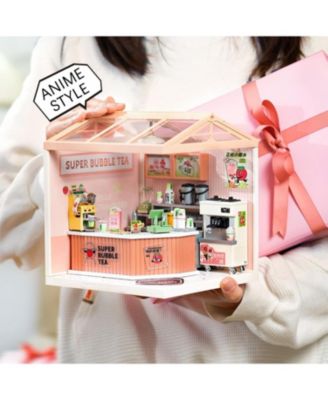 LED Building Blocks for Adults,1:24 Toy Building Sets,Model Building Kits Kids Ages 8-15 DIY Miniature Dollhouse Kits Double Joy Bubble Tea