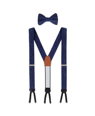 Men's Banbury Tone on Tone Paisley Silk Suspenders and Bow Tie Set