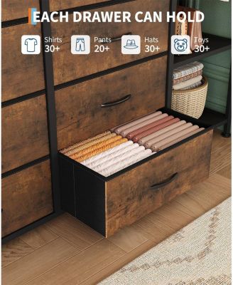 Large Clothes Storage Rack 16-Drawer & 2-Tier Shelves - Space Saving Freestanding Wardrobe for Small Bedroom/Apartment | No Assembly Needed