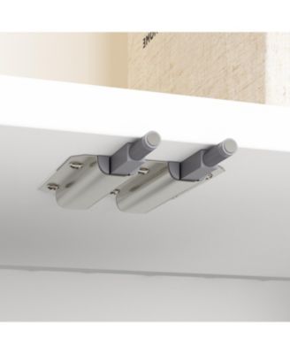 Display Cabinet with 2 Glass Doors and Lights, 4-Tier Storage Shelves and 2 Drawers