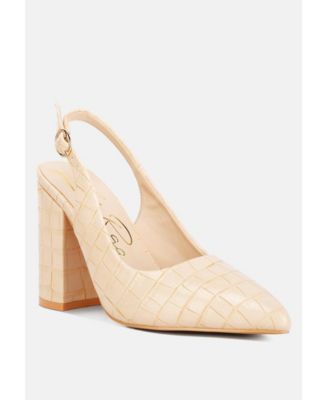 Women's Macha Croctexture Sling Back Heels