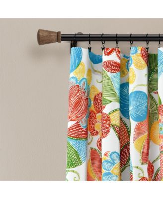 Layla Light Filtering Window Curtain Panels Pair 52"W x 84"L  - Floral Curtains for Living Room - Cottage Core Bedroom Curtains