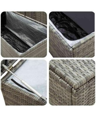 Storage Chest Grey Polyethylene Rattan 78.7 in x 19.7 in x 23.6 in