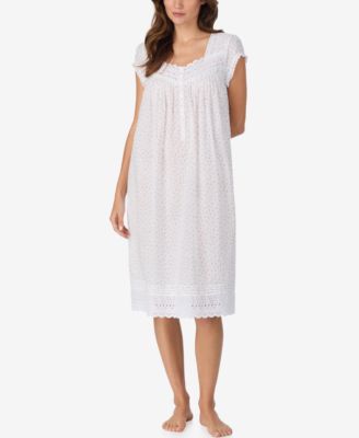 Women's Cap-Sleeve Swiss Dot Waltz Nightgown
