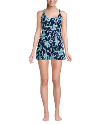 Women's Tugless QuickDry Strappy Back Mini Swim Dress