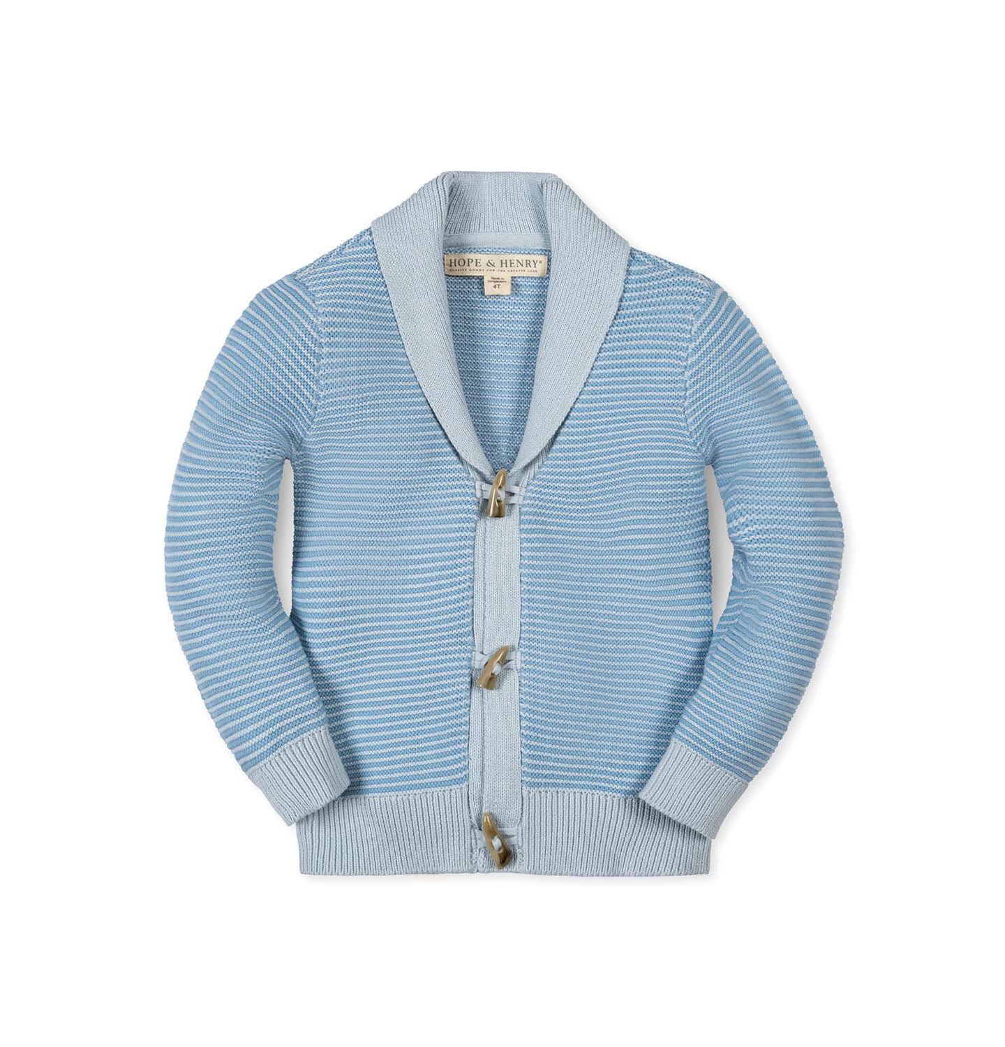 Кардиган Hope & Henry Organic Shawl Collar Cardigan Sweater для мальчиков, цвет: Bluebell — фото 1
