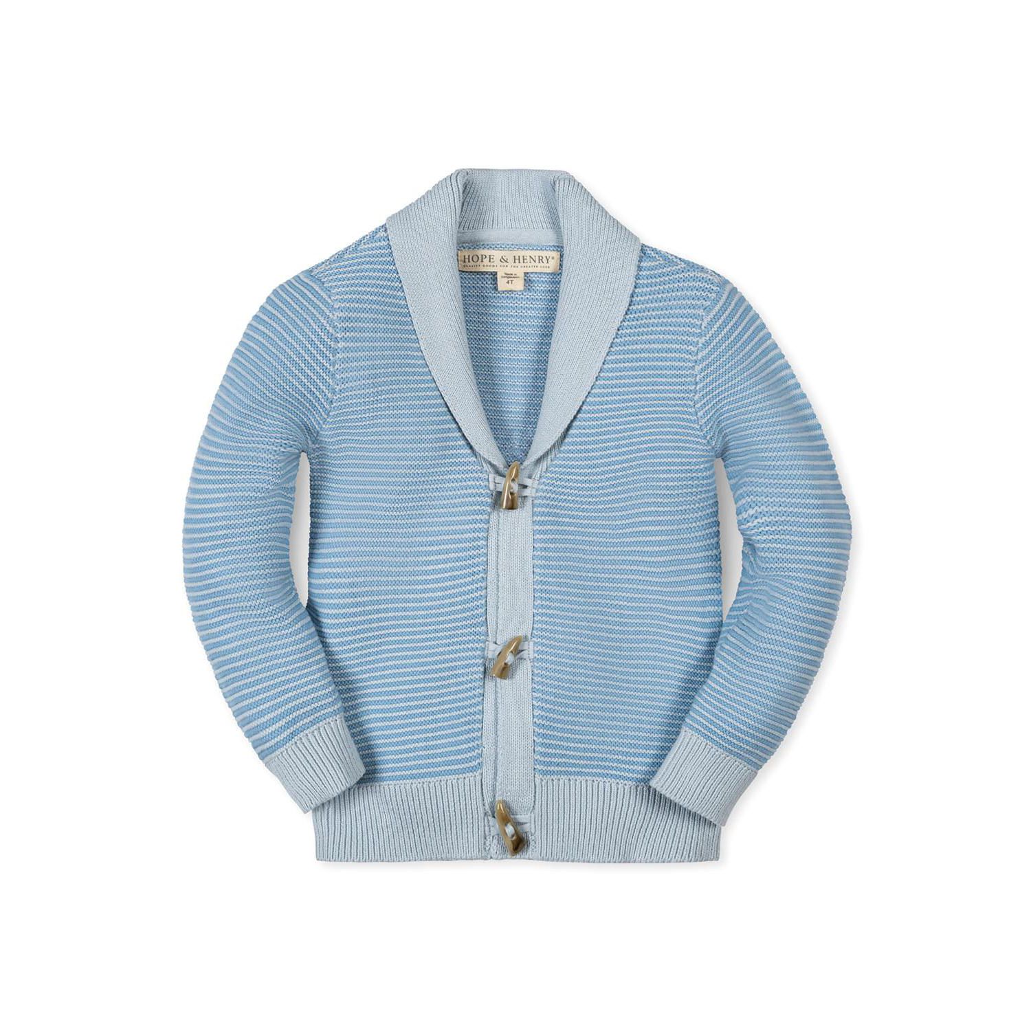 Hope and Henry Little and Big Boys' Organic Shawl Collar Cardigan Sweater