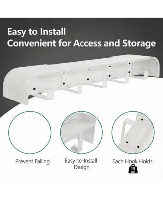 Solid Wood Wall Hook Shelf for Home Decor and Storage