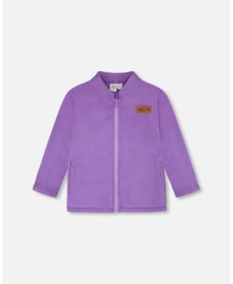 Girl 3-in-1 Two-Piece Mid-Season Outerwear with Solid Pants Set Purple Daisy Print - Toddler