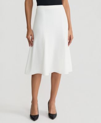 Women's Godet Back-Zip A-Line Skirt