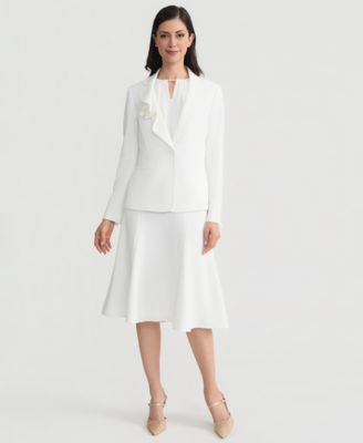 Women's Ruffle-Lapel One-Button Blazer