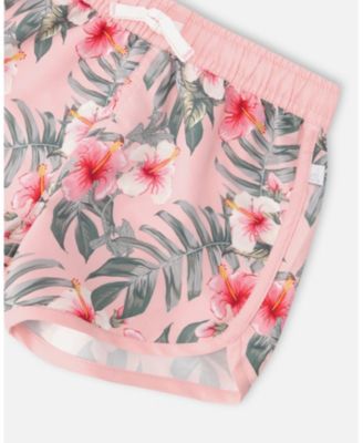 Girls Swim Shorts Hibiscus Print