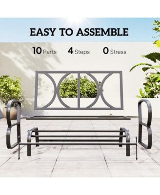 Outdoor Rocking Loveseat, Patio Glider Bench, Cushions, Pillows