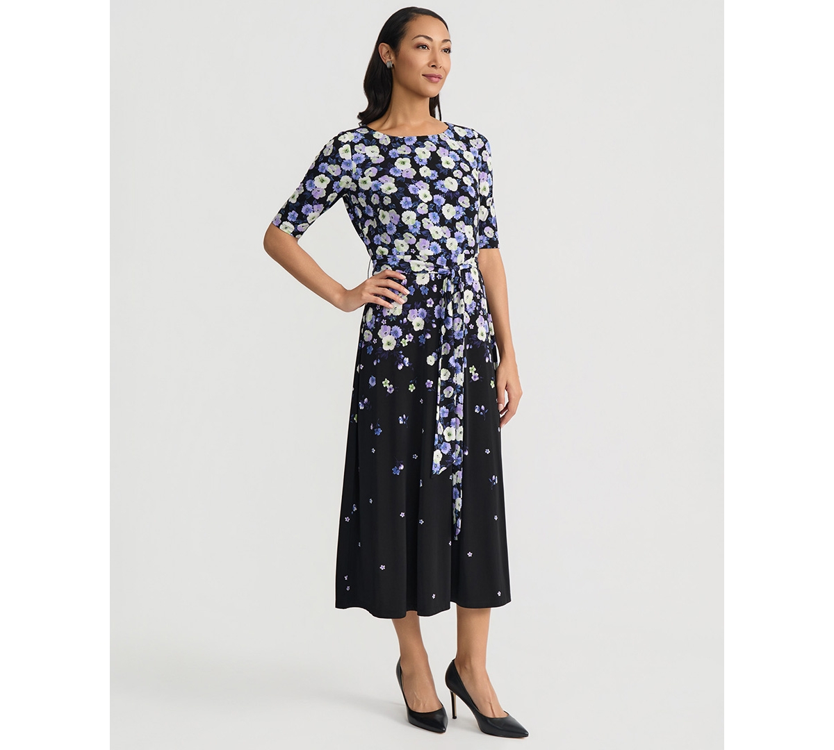 Kasper Women's Floral-Print Midi Dress