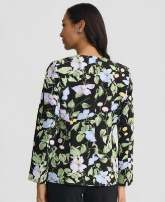 Women's Floral Collarless Blazer