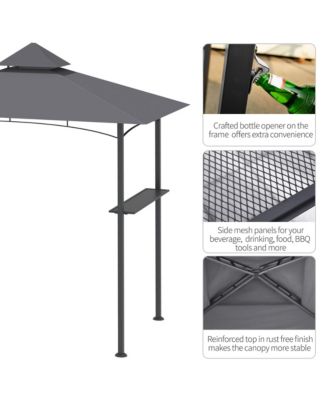 8' x 5' Steel Double Roof Grill Gazebo