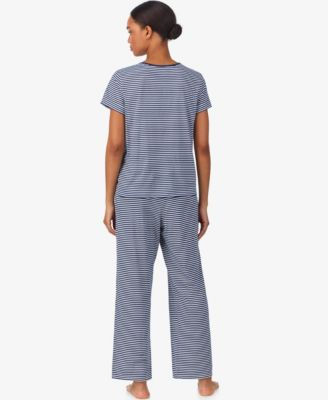Short Sleeve Crew Neck Ankle Pant Pajama Set