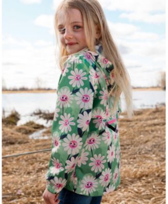 Toddler Packable Windbreaker in Polyester Smiling Flower Print