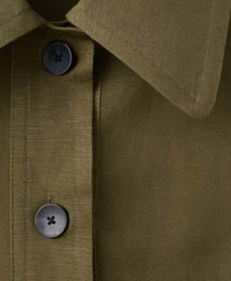 Women's Buttons Linen-Blend Jacket