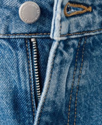 Women's High-Waist Straight-Fit Denim Shorts