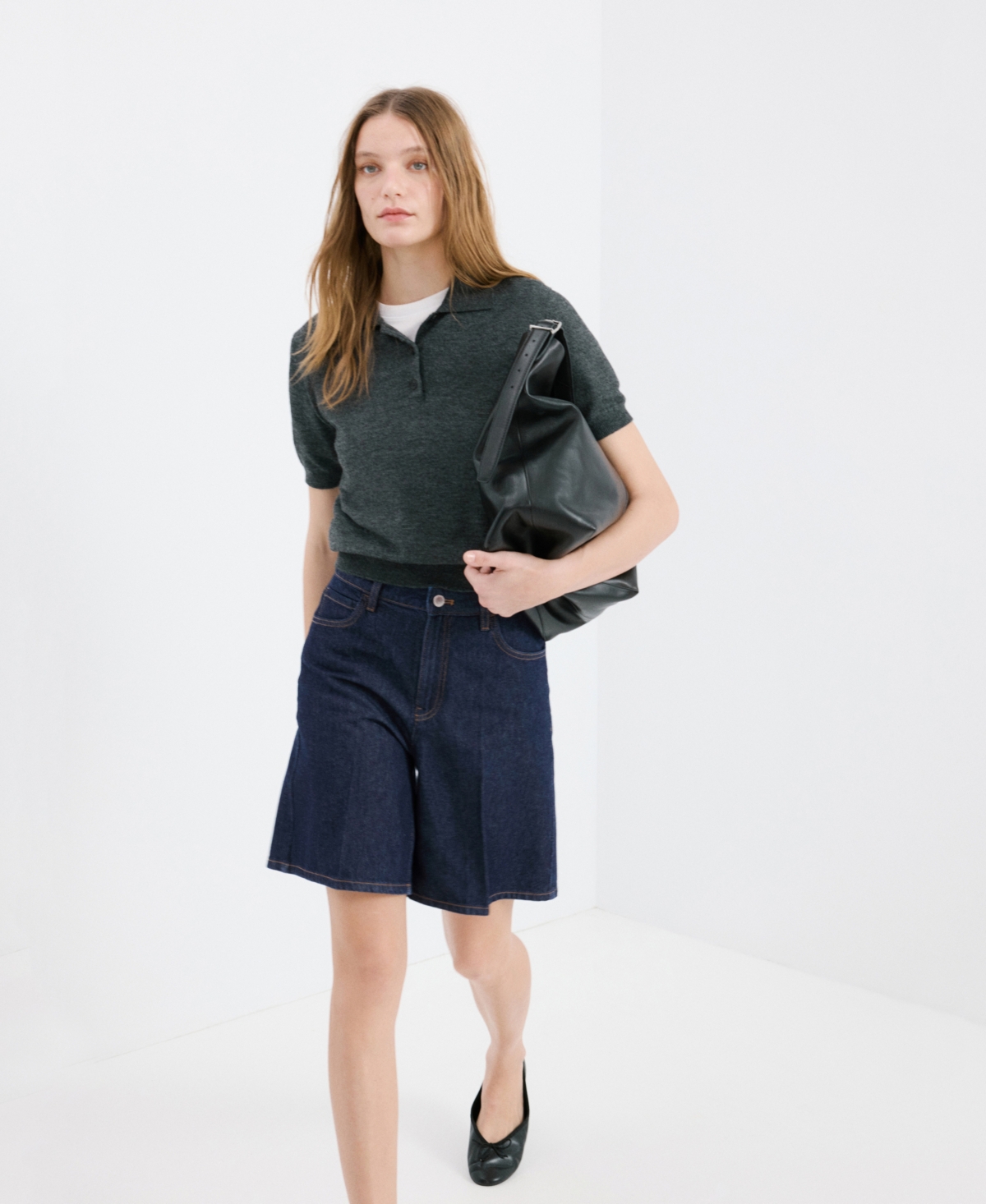 Mango Women's High-Waist Straight-Fit Denim Shorts