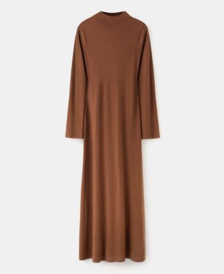 MANGO - Knitted dress with bell sleeves Medium Brown - 2