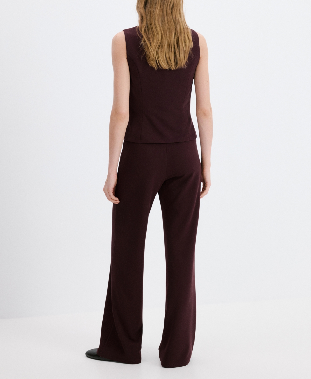 Mango Women's Straight Low-Rise Suit Pants