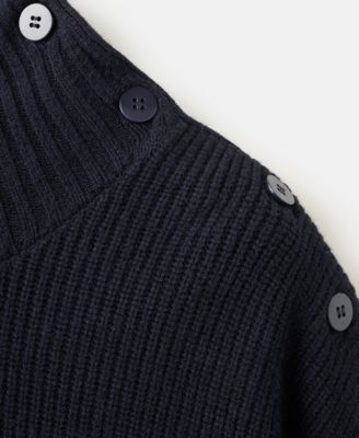 Women's Buttons Perkins-Neck Sweater